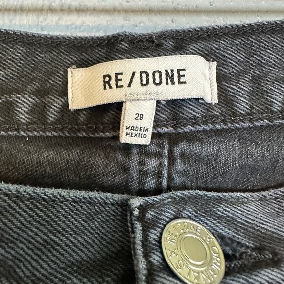 RE/DONE Originals High Rise Loose Washed Black with Rips 29x32 Busted Knee Baggy - Picture 7 of 8